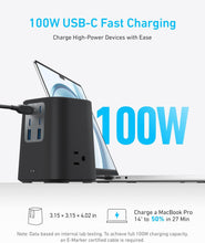 Cargar imagen en el visor de la galería, Anker Charging Station (100W), 9-in-1 USB-C Power Strip with 300J Surge Protection, 5 ft Flat Cable and Plug, 4 USB-C and 2 USB-A Ports, 3 AC Outlets, for Home, Office