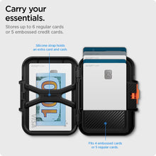Cargar imagen en el visor de la galería, Spigen Lock Fit (MagFit) - Cartera magnética para hasta 6 tarjetas diseñada para MagSafe compatible con modelos de iPhone 15, iPhone 14, iPhone 13, iPhone 12, color negro, Negro
