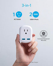Cargar imagen en el visor de la galería, Anker European Travel, PowerExtend USB Plug Adaptador de corriente internacional con 2 puertos USB y 1 tomacorriente