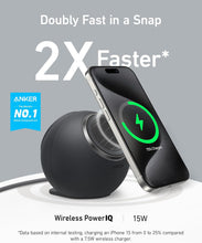 Cargar imagen en el visor de la galería, Anker MagGo Magnetic Charging Station, Qi2 Certified 15W Ultra-Fast MagSafe Wireless Charger for iPhone 15/14/13, 8-in-1 Power Strip with 3 AC and 4 USB Desktop Charger for MacBook and More