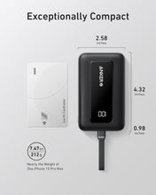 Cargar imagen en el visor de la galería, Anker Portable Charger, 10,000mAh 30W Power Bank cable integrado