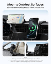 Cargar imagen en el visor de la galería, Anker Nano Magnetic Wireless Car Charger, 360° Adjustable Mount Car Charger with Detachable Pad, 15W Qi2 Certified with Alloy Bracket
