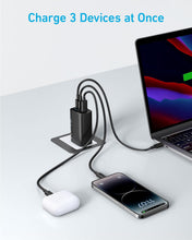 Cargar imagen en el visor de la galería, Anker Cargador USB C de 67 W, 3 puertos PIQ 3.0 compacto y plegable cargador rápido para MacBook Pro, iPad, Galaxy, Pixel, iPhone y más (cable USB C a USB C de 5 pies incluido)