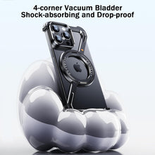 Cargar imagen en el visor de la galería, Funda minimalista iPhone 15 Pro Max, rotación de 360°, soporte de aluminio de metal sin marco