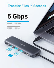 Cargar imagen en el visor de la galería, Anker 332 USB-C Hub (5-in-1) with 4K HDMI Display, 5Gbps - and 2 5Gbps USB-A Data Ports and for MacBook Pro, MacBook Air, Dell XPS, Lenovo Thinkpad, HP Laptops