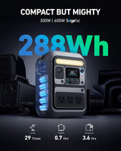 Cargar imagen en el visor de la galería, Anker SOLIX C300 Portable Power Station, Outdoor 288Wh LiFePO4 Battery, 300W (600W Surge) Solar Generator, 140W Two-Way Fast Charging, for Camping, Traveling, and Emergencies (Solar Panel Optional)