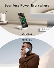 Cargar imagen en el visor de la galería, Anker MagGo Power Bank, Qi2 Certified 15W Ultra-Fast MagSafe-Compatible Portable Charger, 6600mAh Battery Pack with Adjustable and Foldable Stand, for iPhone 15/14/13 Series (USB-C Cable Included)