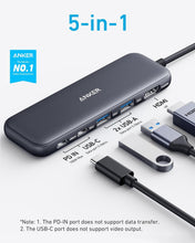 Cargar imagen en el visor de la galería, Anker 332 USB-C Hub (5-in-1) with 4K HDMI Display, 5Gbps - and 2 5Gbps USB-A Data Ports and for MacBook Pro, MacBook Air, Dell XPS, Lenovo Thinkpad, HP Laptops