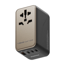 Cargar imagen en el visor de la galería, Momax 1-World Universal 4-Port Travel GaN Charger 120W + USB-C Cable