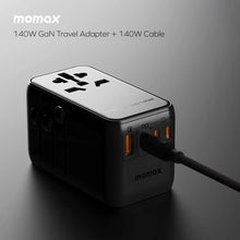 Cargar imagen en el visor de la galería, Momax 140w 1 - World Gan 4 - Port+ AC Travel Adapter (UA16)