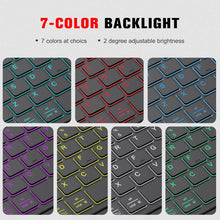 Cargar imagen en el visor de la galería, Fintie Funda de teclado para iPad Air de 13 pulgadas (M2) 2024 con soporte para lápices, cubierta trasera de TPU suave con teclado Bluetooth desmontable magnéticamente, retroiluminación/negro