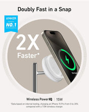 Cargar imagen en el visor de la galería, Anker MagSafe - Soporte de carga inalámbrico compatible con MagGo, estación de carga inalámbrica 3 en 1, cargador inalámbrico de 15 W certificado Qi2