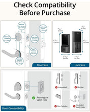 Cargar imagen en el visor de la galería, eufy Security Smart Lock C210, cerradura de puerta de entrada sin llave, cerrojo WiFi integrado, cerradura de puerta inteligente, no requiere puente, fácil instalación, teclado de pantalla táctil