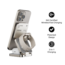 Cargar imagen en el visor de la galería, Momax Q2.Mag 3-in-1 Foldable Qi2 15W Magnetic Wireless Charging Stand