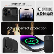 Cargar imagen en el visor de la galería, 14 Pro Spigen Optik Armor (MagFit) Compatible with MagSafe Designed for iPhone 14 Pro Case