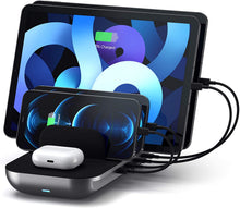Cargar imagen en el visor de la galería, Satechi Dock5 Multi-Device Charging Station with Wireless Charging. Compatible with 2021 iPad Pro M1, 2020 iPad Air, iPhone 13 Pro Max/13 Pro/13 Mini/13