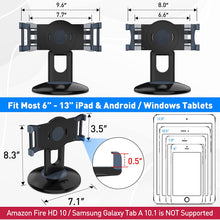 Cargar imagen en el visor de la galería, AboveTEK iPad Stand 360° Rotating Commercial Tablet Stand, 6"-13.5"