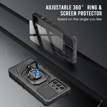 Cargar imagen en el visor de la galería, A33 5G Case: with Tempered Screen Protector & Built in 360° Adjustable Ring Kickstand Shockproof