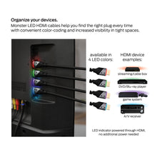 Cargar imagen en el visor de la galería, Monster High Speed 4K HDR HDMI Cable with Built-in Red LED Light - 6ft