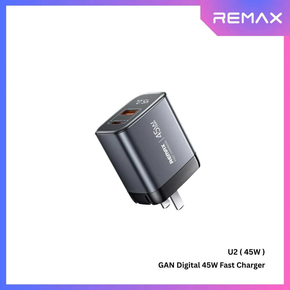 45W Gan Digital Display Fast Charging Remax U2-AC45W Remax