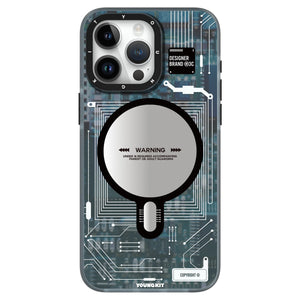 Young Kit Futuristic Grey Circuit Board-iPhone Case iPhone 16 Pro Max