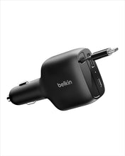 Cargar imagen en el visor de la galería, Belkin USB C Car Charger 75W w/ 30in USB C Retractable Charger
