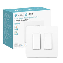Cargar imagen en el visor de la galería, Kasa Smart Switch 2-Gang HS200-2, Single Pole,Neutral Wire Required, 2.4GHz Wi-Fi Light Switch Compatible with Alexa and Google Home, UL Certified, No Hub Required, White
