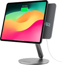 Cargar imagen en el visor de la galería, LULULOOK Magnetic Wireless Charging iPad Stand, Upgraded 360° Rotating Adjustable iPad Pro Stand, Full Aluminium for Pro 11&quot;/Air 11 M3(2025)/Air M2
