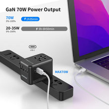 Cargar imagen en el visor de la galería, MOMAX Universal Travel Adapter, 70W GaN International Power Adapter, 3 USB-C &amp; 2 USB-A, Worldwide Travel Plug Adapter, International Power Adapter for Most Europe, USA, Japan, Australia (Type C/A/G/I)
