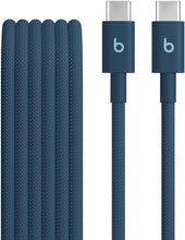 Cargar imagen en el visor de la galería, Beats USB-C to USB-C Woven Cable Fast Charging Durable/Tangle-Free Compatible Charger for Apple &amp; Android Devices (1.5 m, 5 ft)
