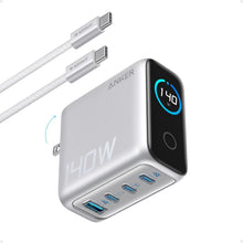 Cargar imagen en el visor de la galería, Anker 140W Max 4-Port GaN Charging Blocks,Smart Display for MacBook Charger

