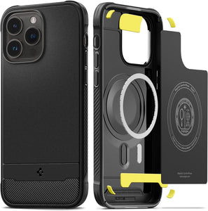 Spigen Rugged Armor (MagFit) compatible con MagSafe diseñada para iPhone 14 Pro Max