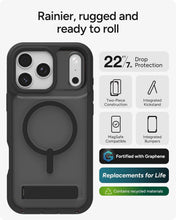 Cargar imagen en el visor de la galería, AGG Rainier Case with Kickstand for iPhone 17 Pro Max - Smoke Black
