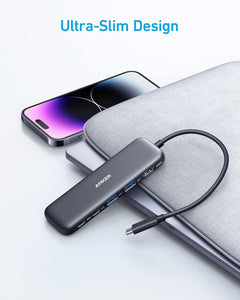 Anker 332 USB-C Hub (5-in-1) with 4K HDMI Display, 5Gbps - and 2 5Gbps USB-A Data Ports and for MacBook Pro, MacBook Air, Dell XPS, Lenovo Thinkpad, HP Laptops