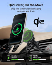 Cargar imagen en el visor de la galería, Belkin Wireless Car Charger, Magnetic Car Vent Mount w/ 3.3ft USB C Cable, Qi2 MagSafe Compatible Fast Charging
