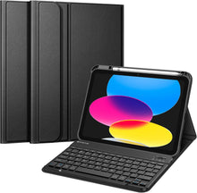 Cargar imagen en el visor de la galería, Fintie Funda de teclado para iPad de 10.9 pulgadas (versión 2022) con soporte para lápices, cubierta trasera de TPU suave con teclado Bluetooth desmontable magnéticamente
