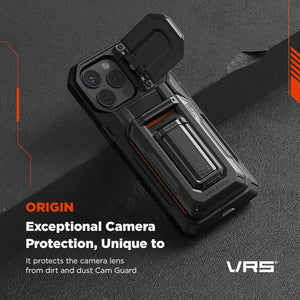 VRS DESIGN Origin - Funda tipo cartera para tarjetas (3 tarjetas) para iPhone 15 Pro Max