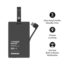 Cargar imagen en el visor de la galería, Momax 1-Power Badge+ Emergency Power Bank With Find My Locator
