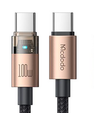 Cargar imagen en el visor de la galería, Mcdodo USB-C to USB-C 100W Transparent Cable
