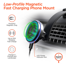Cargar imagen en el visor de la galería, HYPERGEAR MaxCharge 15W Magnetic Wireless Fast Charging Phone Mount | Dashboard | Black
