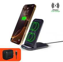 Cargar imagen en el visor de la galería, HYPERGEAR PowerFold 15W Wireless Fast Charging Stand | Black
