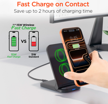 Cargar imagen en el visor de la galería, HYPERGEAR PowerFold 15W Wireless Fast Charging Stand | Black
