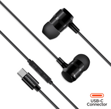Cargar imagen en el visor de la galería, HYPERGEAR Wired USB-C High-Fidelity Metal Earbuds | Black
