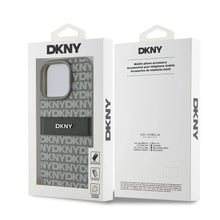 Cargar imagen en el visor de la galería, DKNY - IPHONE 16 PRO MAX - PU LEATHER BEIGE HARD CASE REPEAT TEXTURE PATTERN WITH TONAL STRIPE

