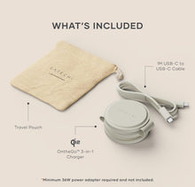 Cargar imagen en el visor de la galería, Satechi OntheGo™ Cargador inalámbrico 3 en 1, cargador portátil Qi2 con carga rápida de 15 W para iPhone, 5 W para Apple Watch y 5 W para AirPods, estación de carga magnética de viaje
