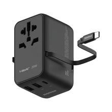 Cargar imagen en el visor de la galería, Momax 1-World+ 3-Port Travel Charger Built-In USB-C Cable 25W
