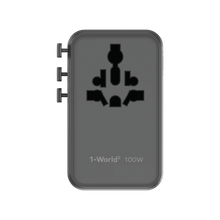 Cargar imagen en el visor de la galería, Momax 1-World² 4-Port Mini Universal Travel GaN Charger 100W with Dual AC
