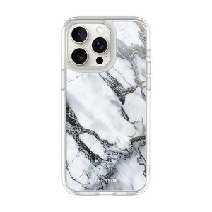 iPhone 15 Pro Max Halo MagSafe Cute Phone Case - White Marble