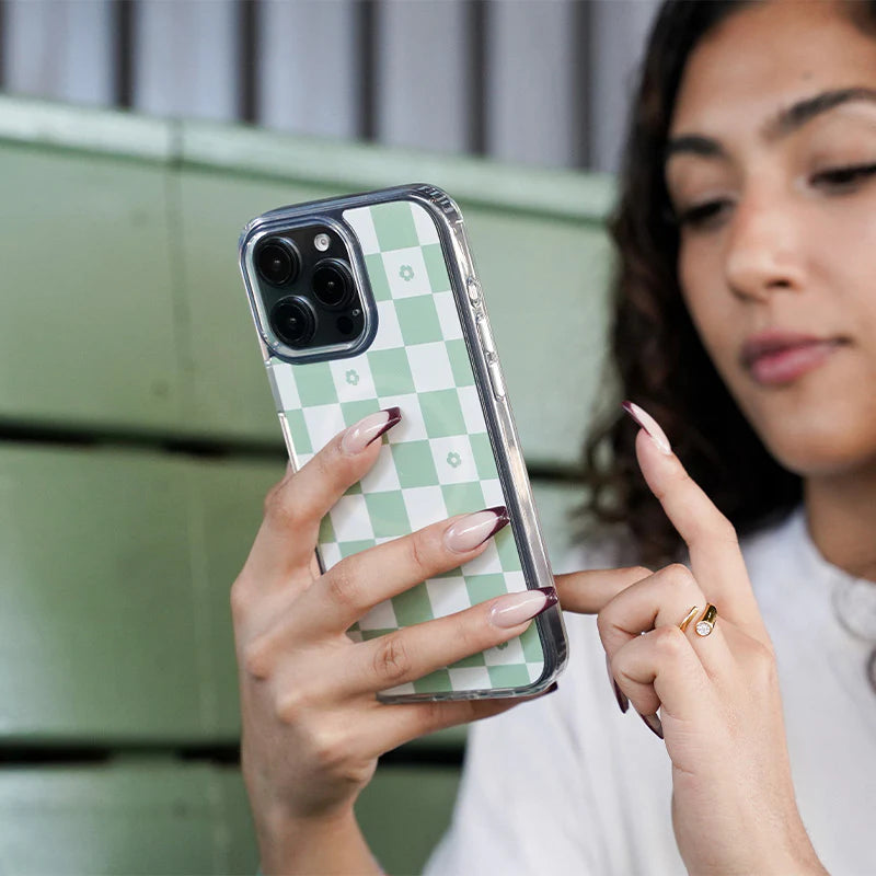 i-Blason iPhone 16 Pro Max Halo Mag MagSafe Case-Green Checkers