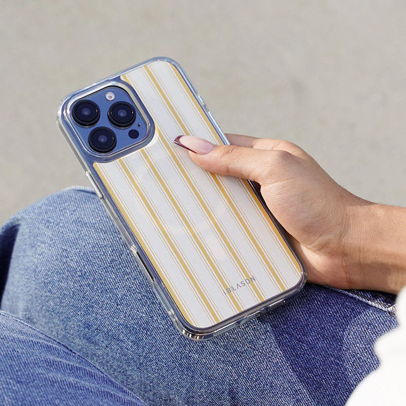 i-Blason iPhone 16 Pro Halo Mag MagSafe Case-Yellow Stripes